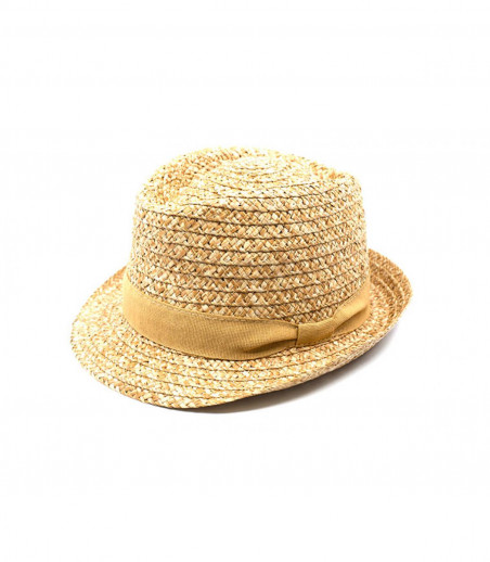 trilby paille galon beige